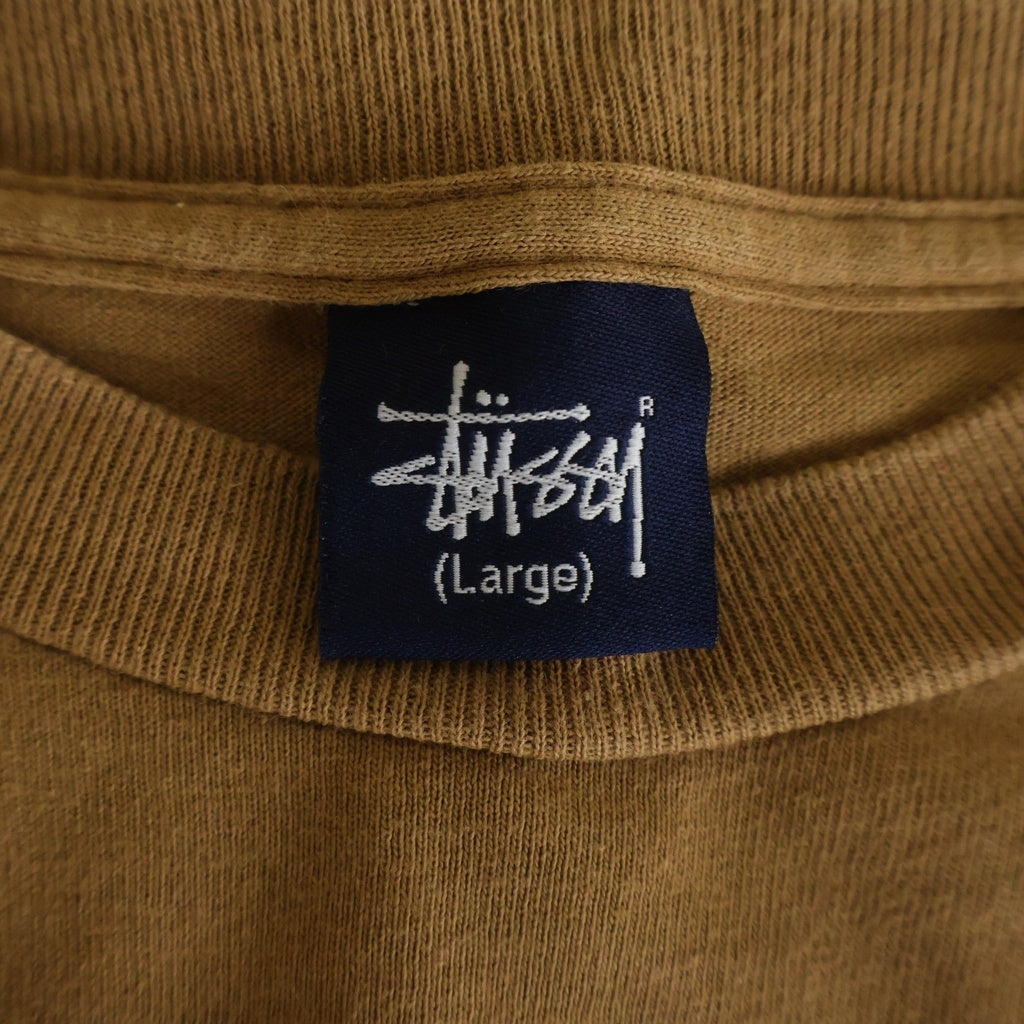 STUSSY(ステューシー) 90s OLD 紺タグ クロスボーン フロントプリント 半袖Tシャツ カットソー ブラウン