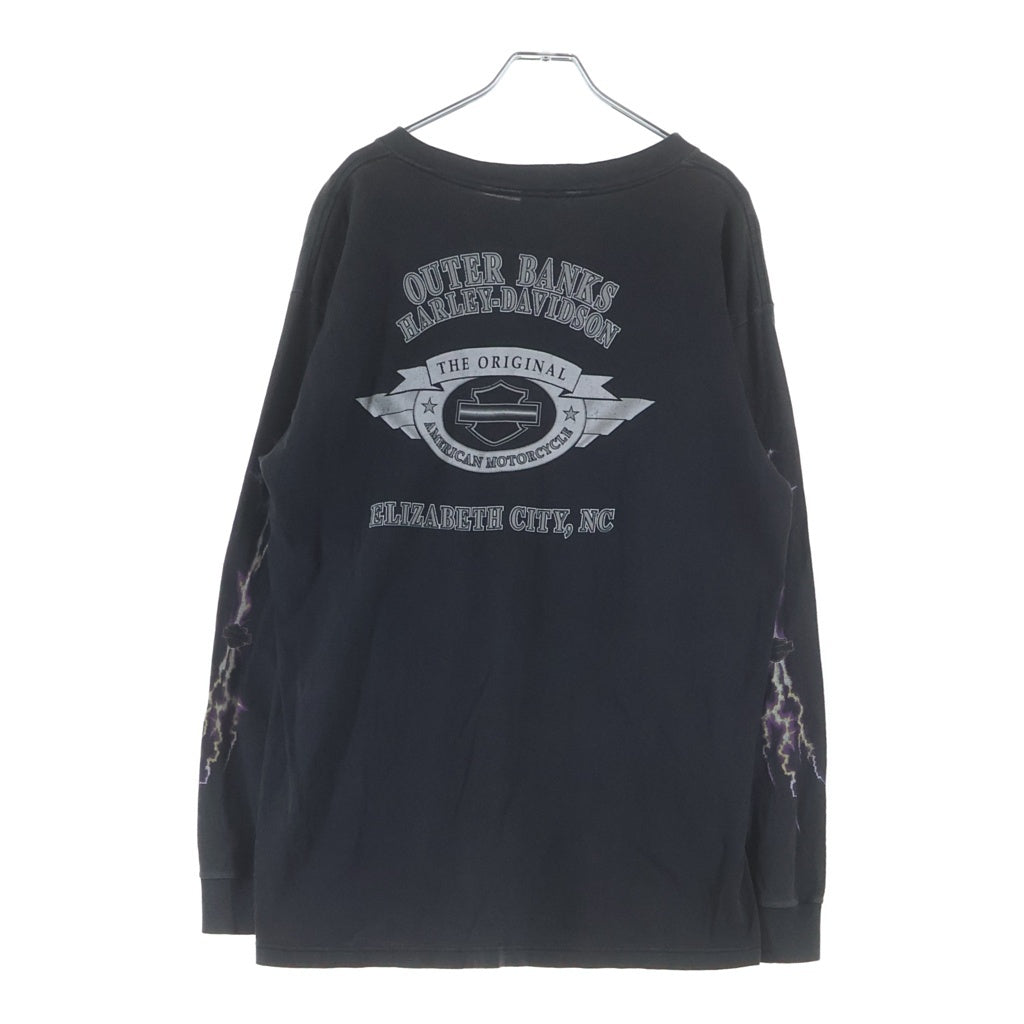HARLEY DAVIDSON(ハーレーダビッドソン) 00s Eagle Lightning L/S Tee イーグル ライトニング クルーネック 長袖Tシャツ ブラック