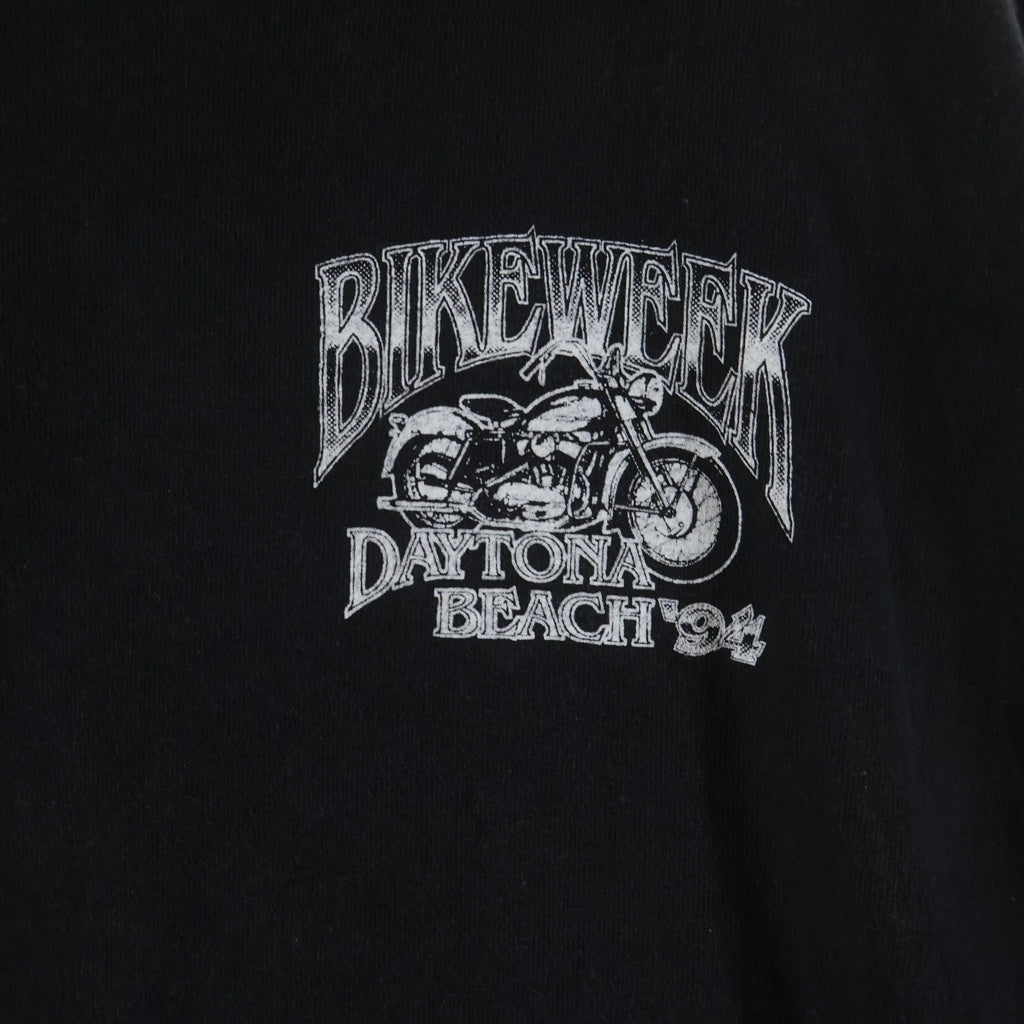 VINTAGE(ヴィンテージ) 90s DAYTONA BEACH BIKE WEEK デイトナビーチ バイクウィーク 両面プリント 長袖Tシャツ カットソー ブラック
