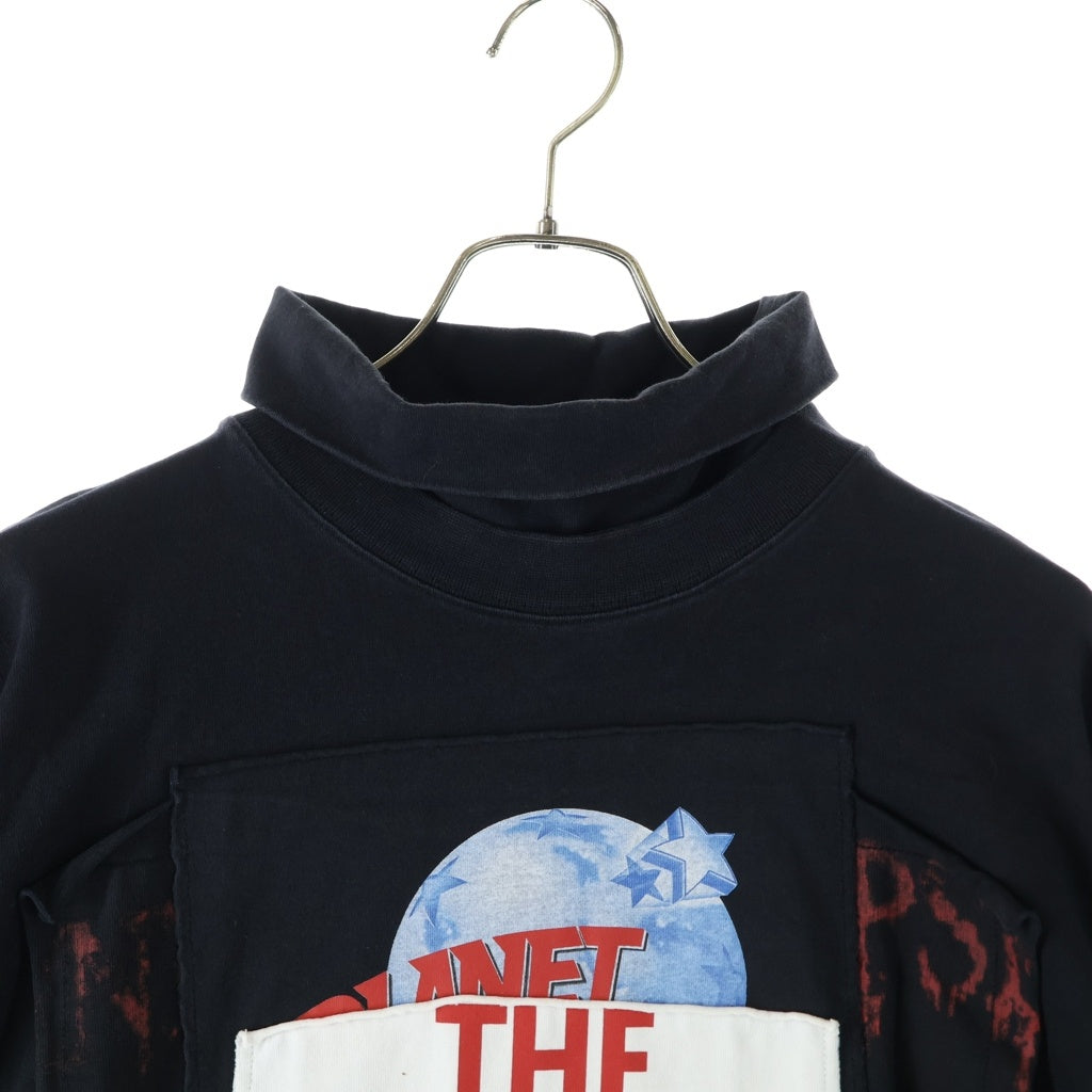 VETEMENTS(ヴェトモン) 18AW パッチワーク タートルネック 長袖Tシャツ カットソー ブラック MAH19TR207