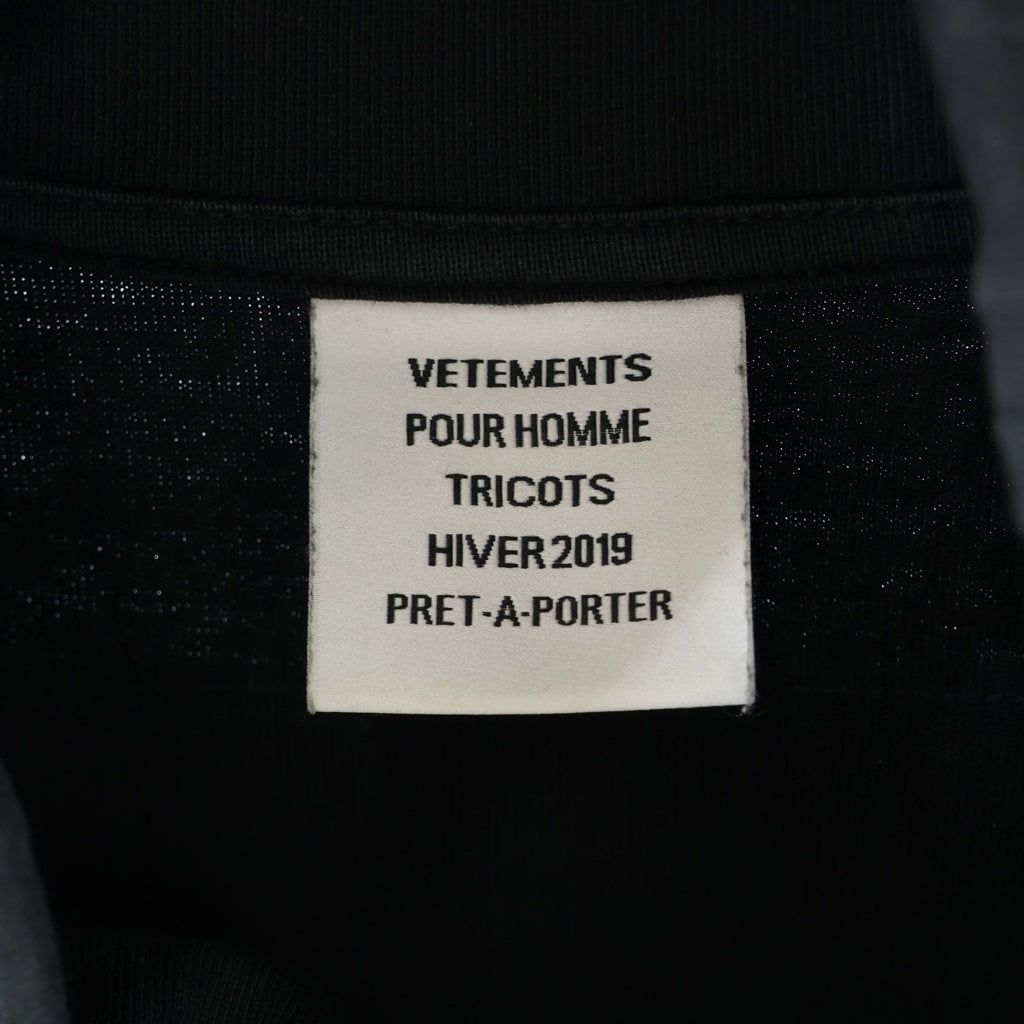 VETEMENTS(ヴェトモン) 18AW パッチワーク タートルネック 長袖Tシャツ カットソー ブラック MAH19TR207