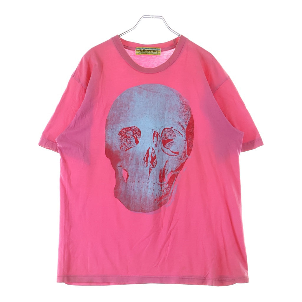 LIBERTINE(リバティーン) フロントスカルプリント 半袖Tシャツ カットソー ピンク