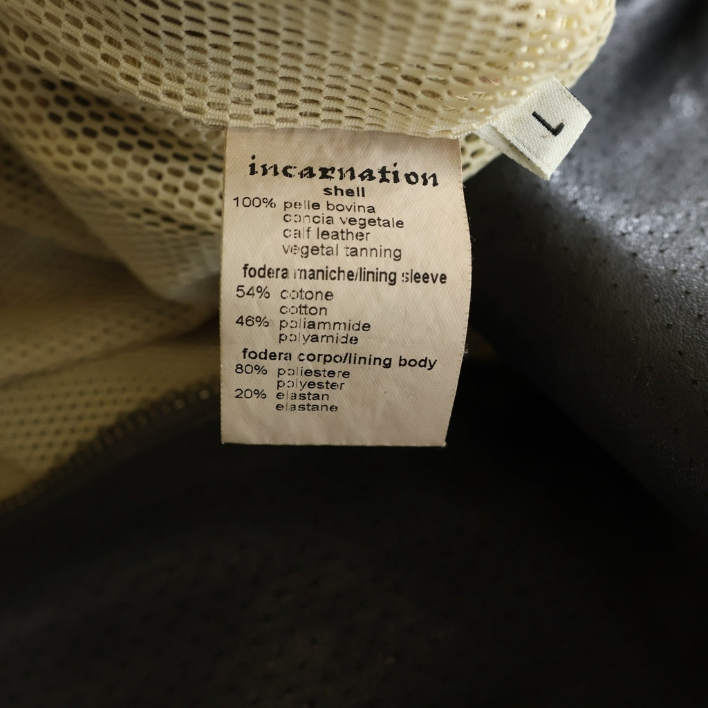 incarnation(インカネーション) Sheep Leather Moto シープレザー シングルラーダース レザージャケット グレー