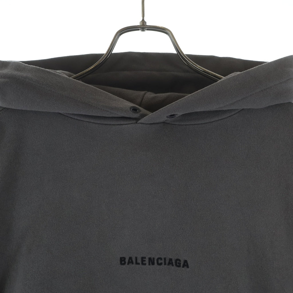 BALENCIAGA(バレンシアガ) 23AW バックロゴ ピグメントダイ プルオーバーパーカー フーディー グレー 600583 TNVH1