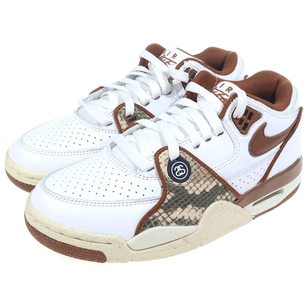 NIKE(ナイキ) ×STUSSY Air Flight 89 Low SP White and Pecan ステューシー エアーフライト89 ロー SP ローカットスニーカー ホワイト/ブラウン US4/23cm FD6475-100 レディース