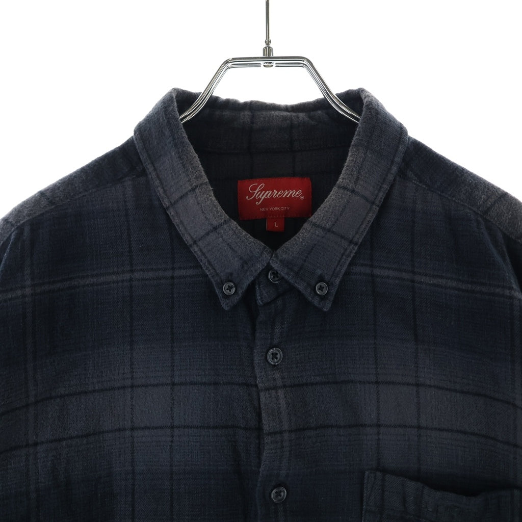 SUPREME(シュプリーム) 23SS Shadow Plaid Flannel Shirts シャドウチェック柄 長袖 フランネルシャツ ブラック