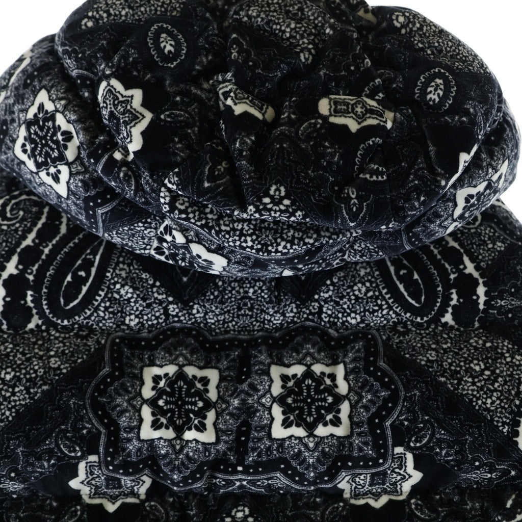 MONCLER(モンクレール) 23AW GARTEMPE GIUBBOTTO ガルテンプ ペイズリー総柄 ベルベットダウンジャケット フーディ ブラック I20911A00022 596X4