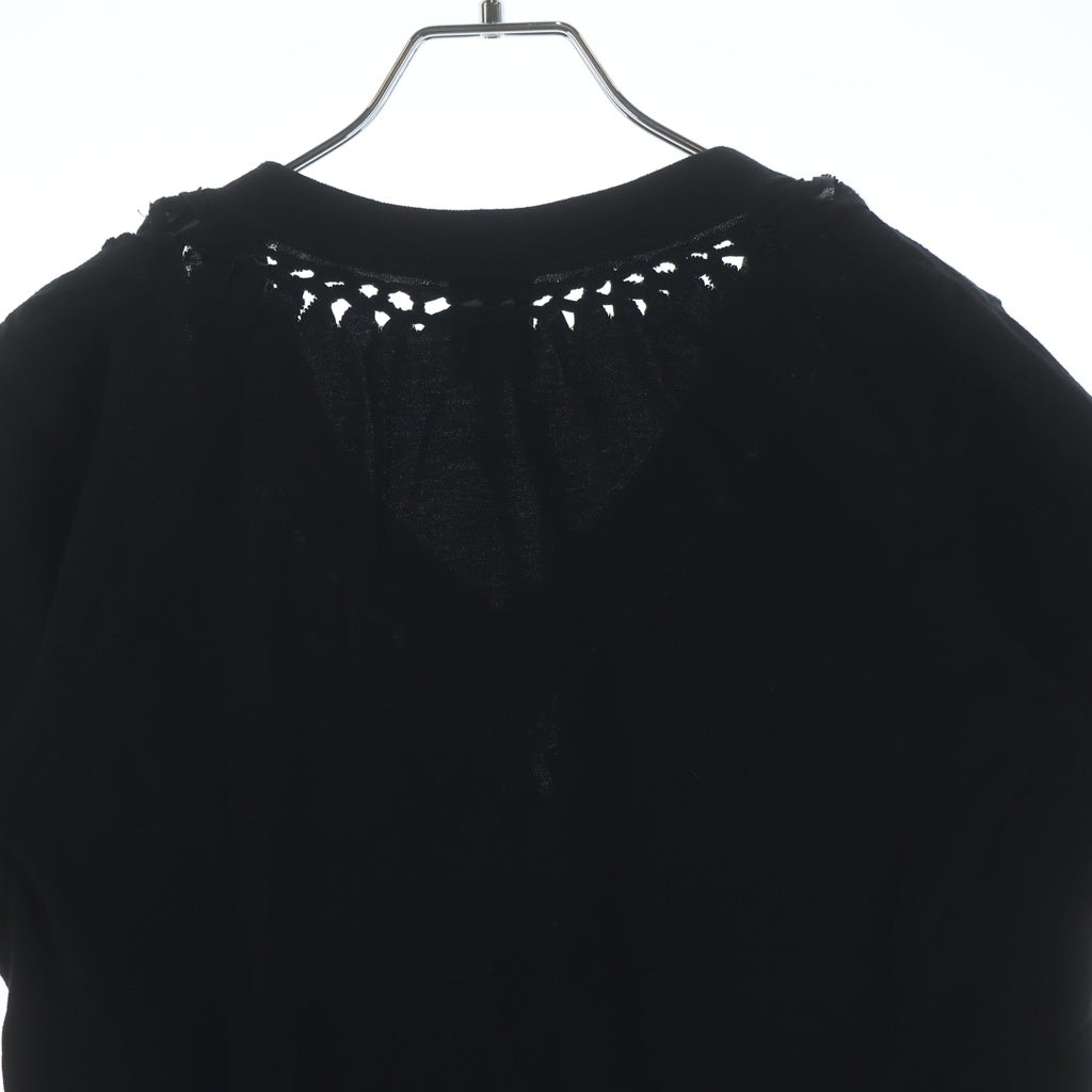 NUMBER (N)INE(ナンバーナイン) 07SS ABOUT A BOY期 アバウト ア ボーイ 編み込み Vネック 半袖 Tシャツ カットソー ブラック