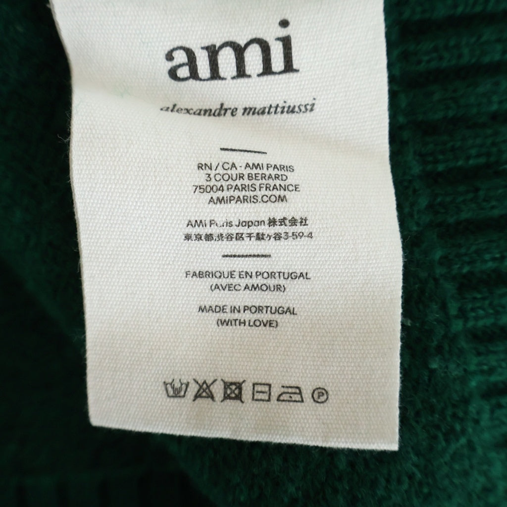 AMI Alexandre Mattiussi(アミアレクサンドルマテュッシ) ハートロゴ クルーネックニットセーター グリーン H21K029.018