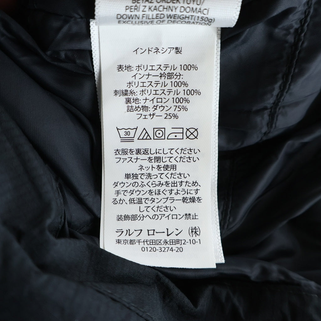 POLO RALPH LAUREN(ポロラルフローレン) フロントビッグポニー刺繍 ナイロン ダウンベスト ブラック