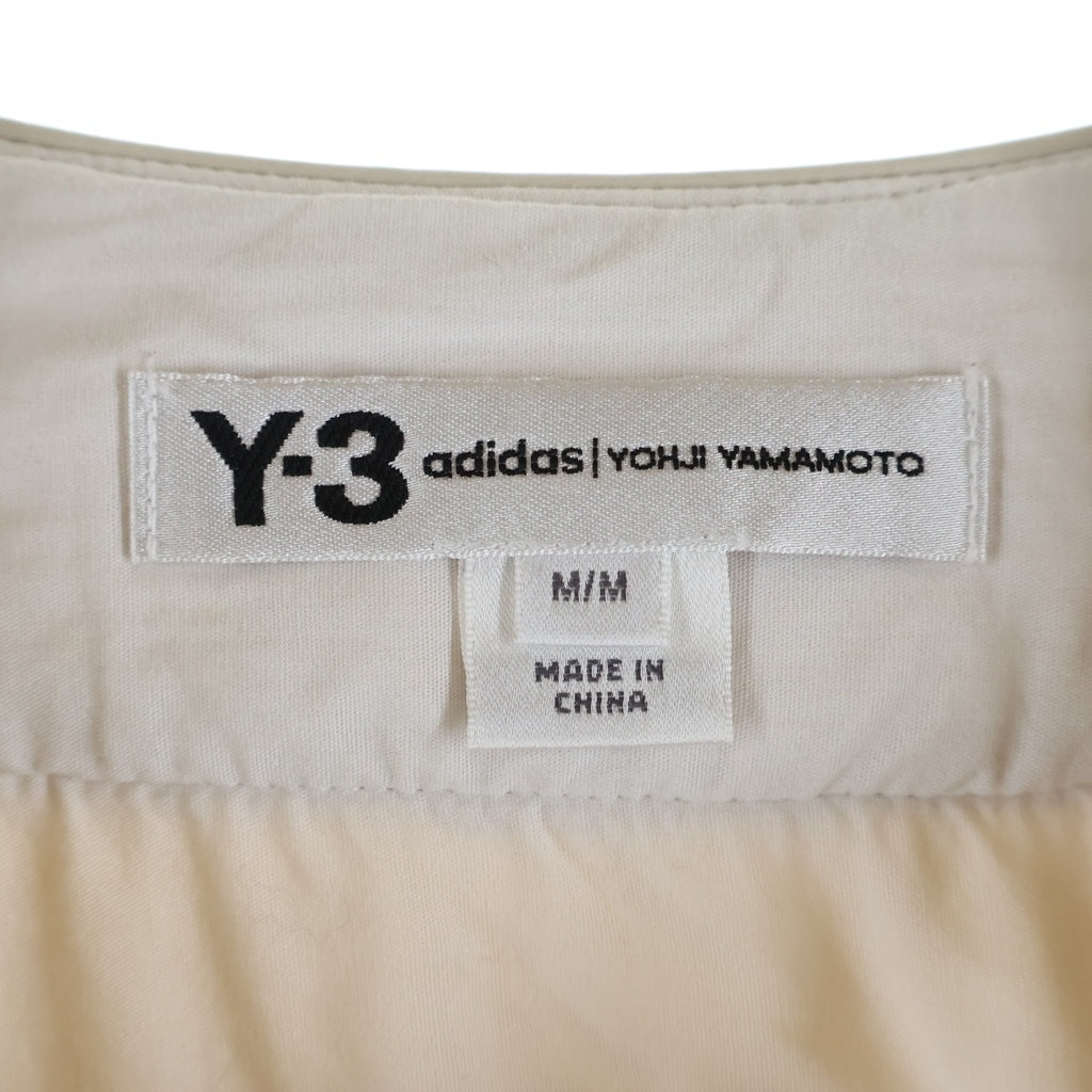 Y-3(ワイスリー) M FT YOHJI LETTERS BASEBALL SHIRT レターズベースボールシャツ フロントロゴ刺繍 長袖シャツ ベージュ FJ0435