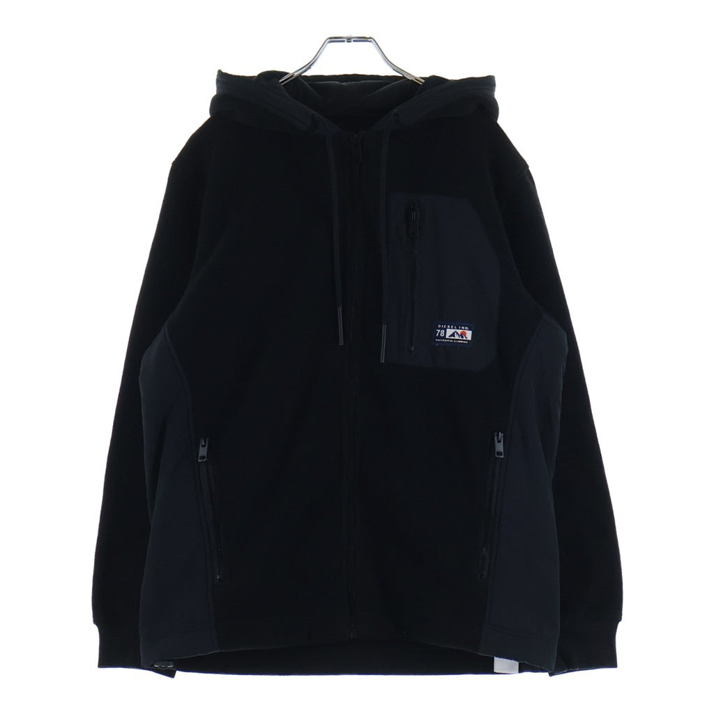 DIESEL(ディーゼル) S-TEDER SWEAT SHIRT ロゴパッチ フリース ジップアップパーカー フーディー ブラック