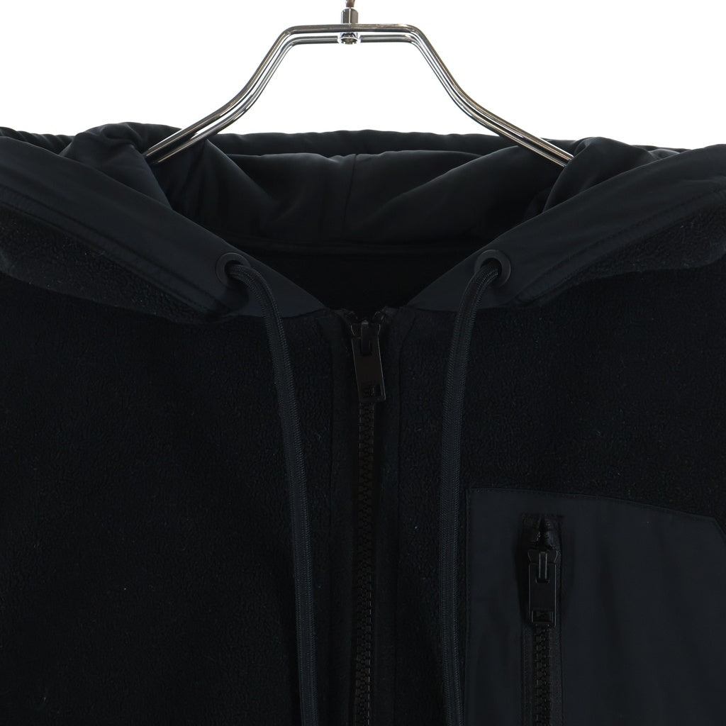 DIESEL(ディーゼル) S-TEDER SWEAT SHIRT ロゴパッチ フリース ジップアップパーカー フーディー ブラック