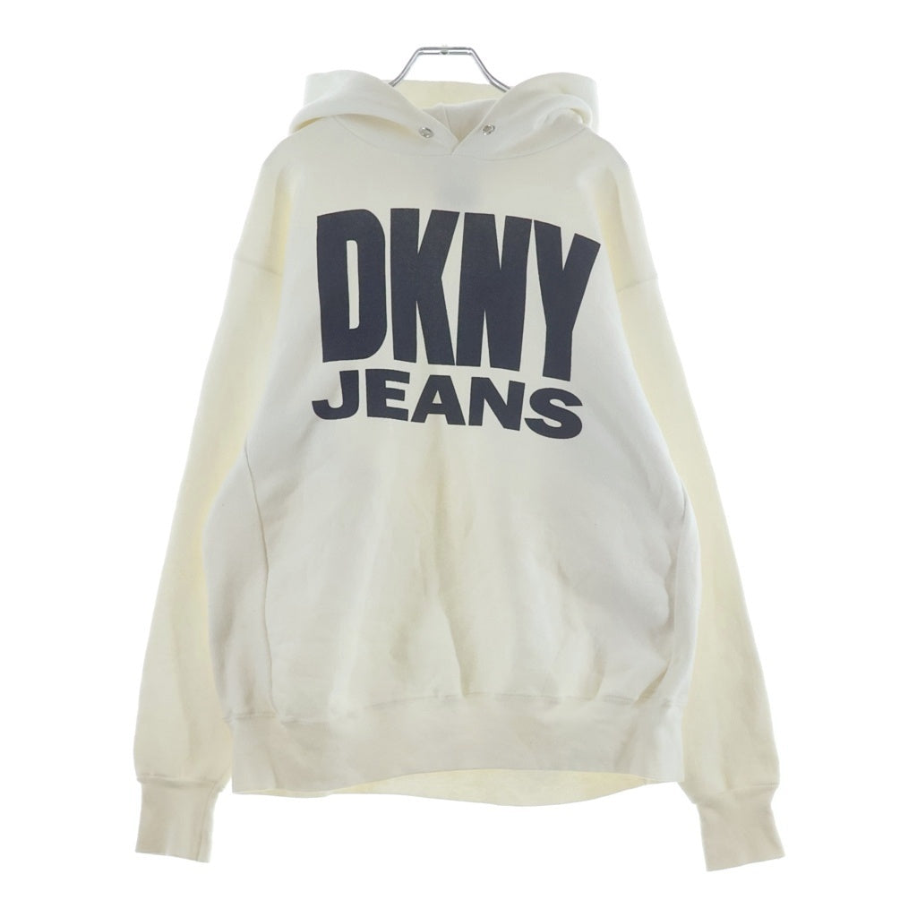 VINTAGE(ヴィンテージ) 90s DKNY JEANS REVERSE WEAVE SWEAT ダナキャン ニューヨーク リバースウィーブ プルオーバースウェットパーカー フーディ ホワイト