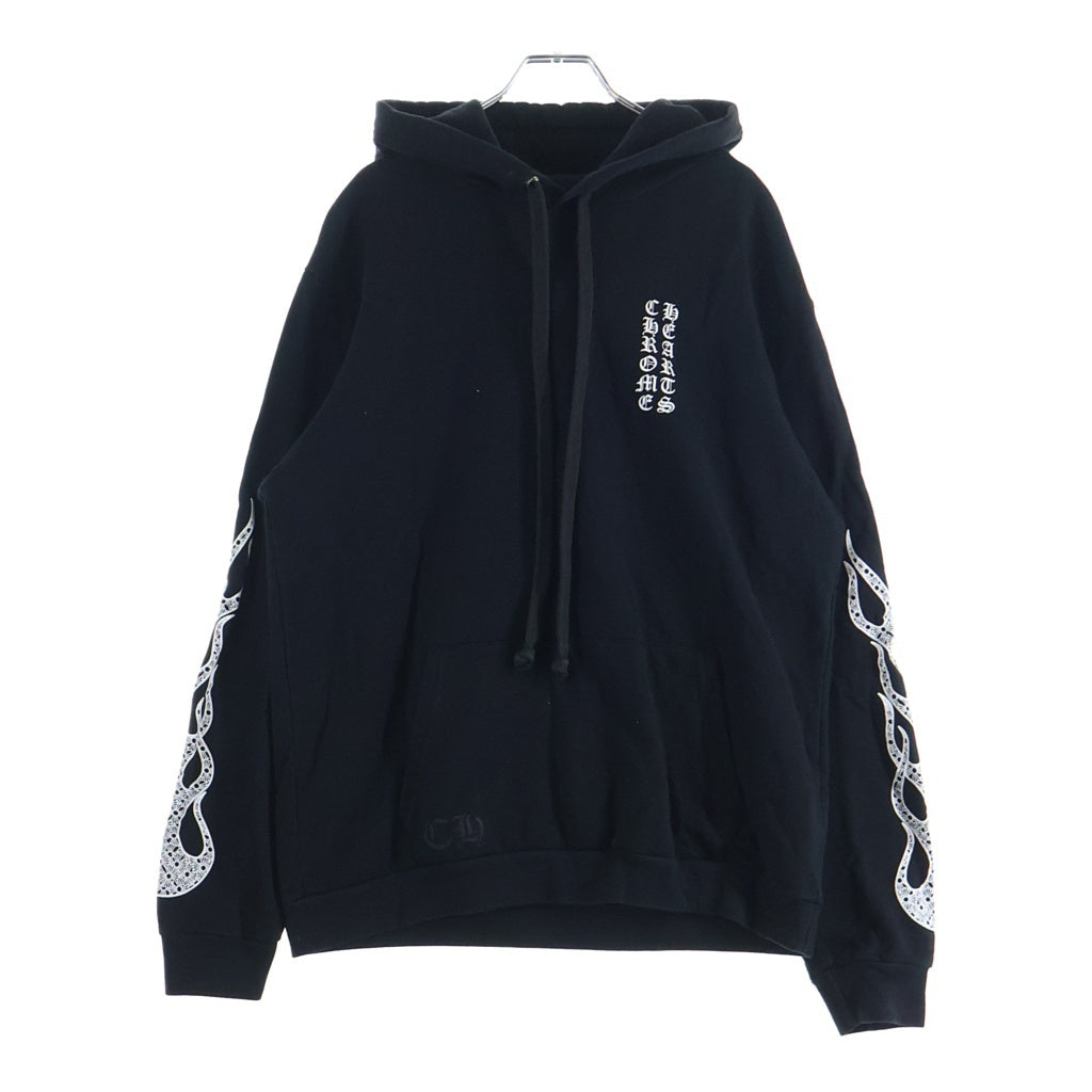 CHROME HEARTS(クロムハーツ) Arm Flame Pullover Hoodie アームフレイム CHプラス スウェット プルオーバーパーカー ブラック
