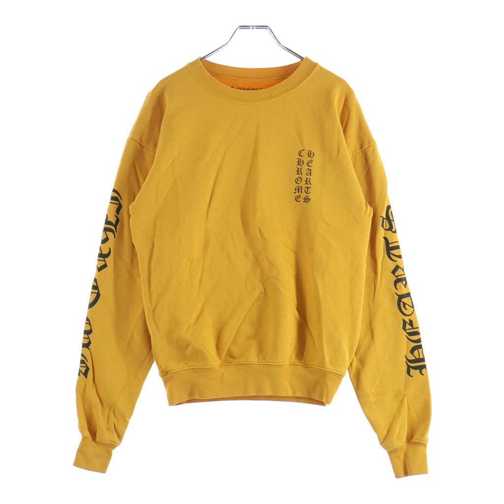 CHROME HEARTS(クロムハーツ) MUSTARD PULLOVER SCRIPT SWEAT 両面プリント クルーネック スウェット トレーナー イエロー