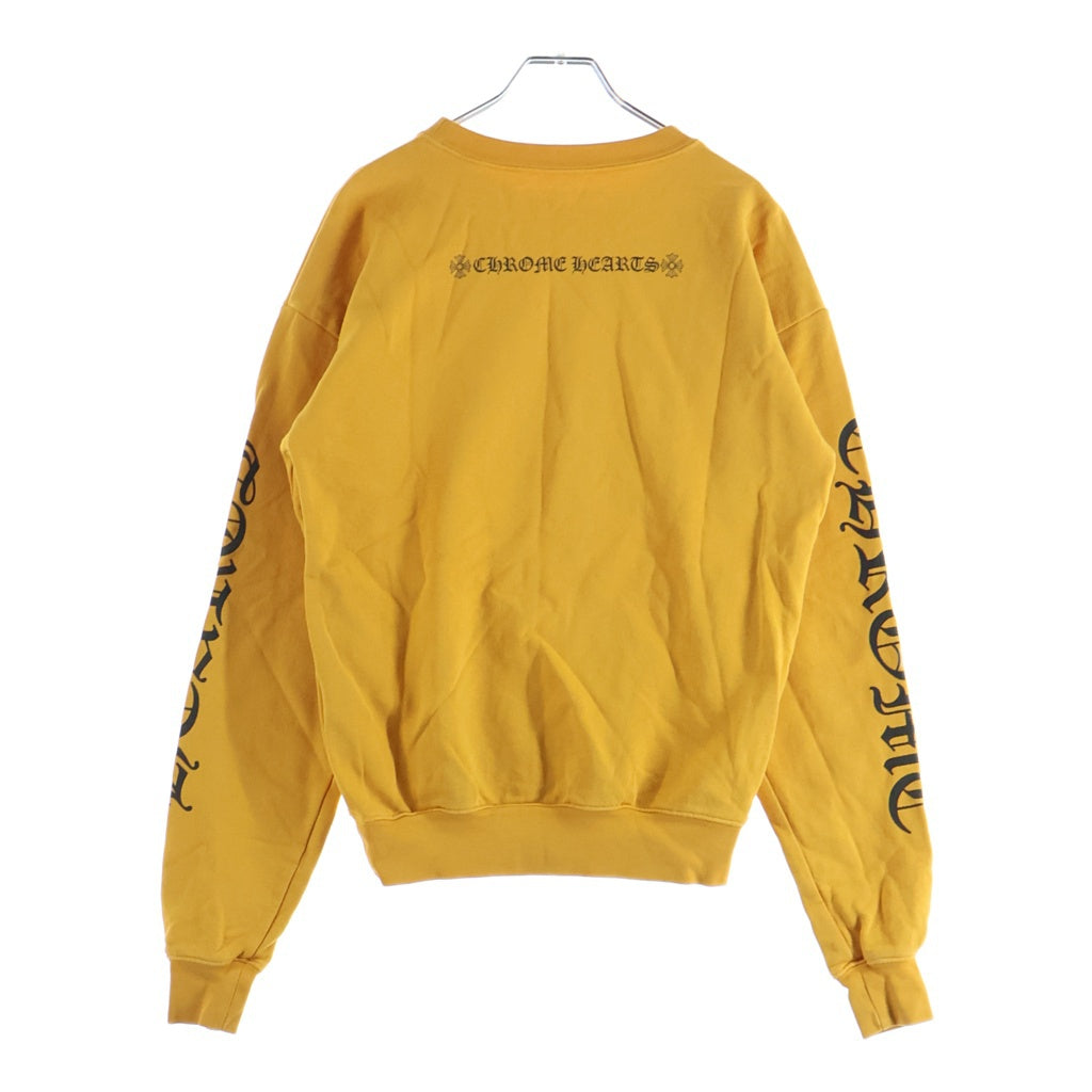 CHROME HEARTS(クロムハーツ) MUSTARD PULLOVER SCRIPT SWEAT 両面プリント クルーネック スウェット トレーナー イエロー