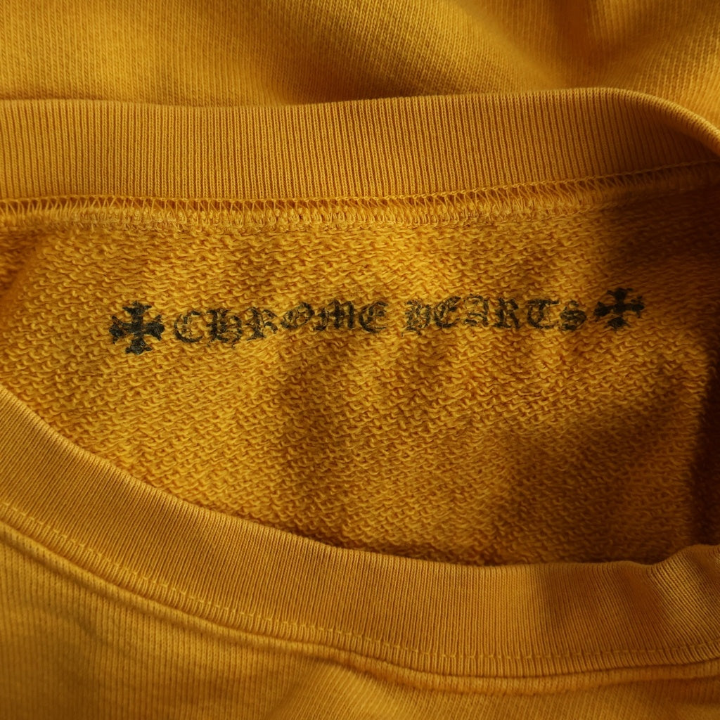 CHROME HEARTS(クロムハーツ) MUSTARD PULLOVER SCRIPT SWEAT 両面プリント クルーネック スウェット トレーナー イエロー