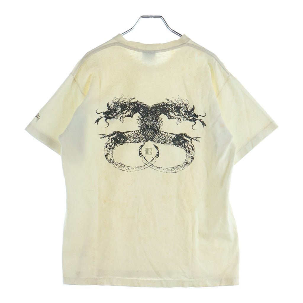 STUSSY(ステューシー) 90s Dragon SS Link Tee ドラゴンSSリンクロゴ 両面プリント 半袖Tシャツ カットソー ホワイト