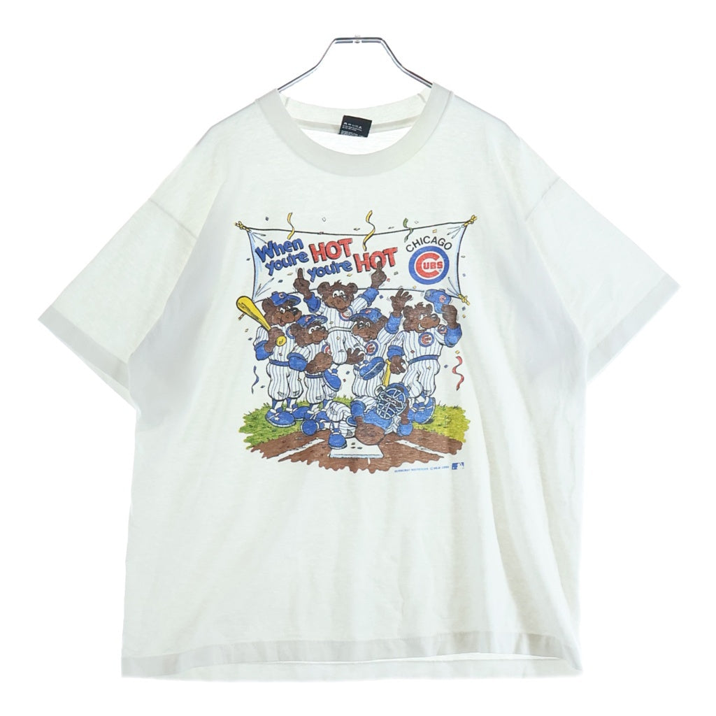 VINTAGE(ヴィンテージ) 80s Chicago Cubs Zimmer シカゴ・カブス ジマー フロントプリント 半袖Tシャツ カットソー ホワイト