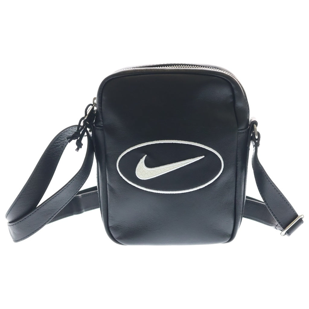 SUPREME(シュプリーム) 25SS ×NIKE Leather Shoulder Bag ナイキ ロゴ刺繍 レザーショルダーバッグ ブラック