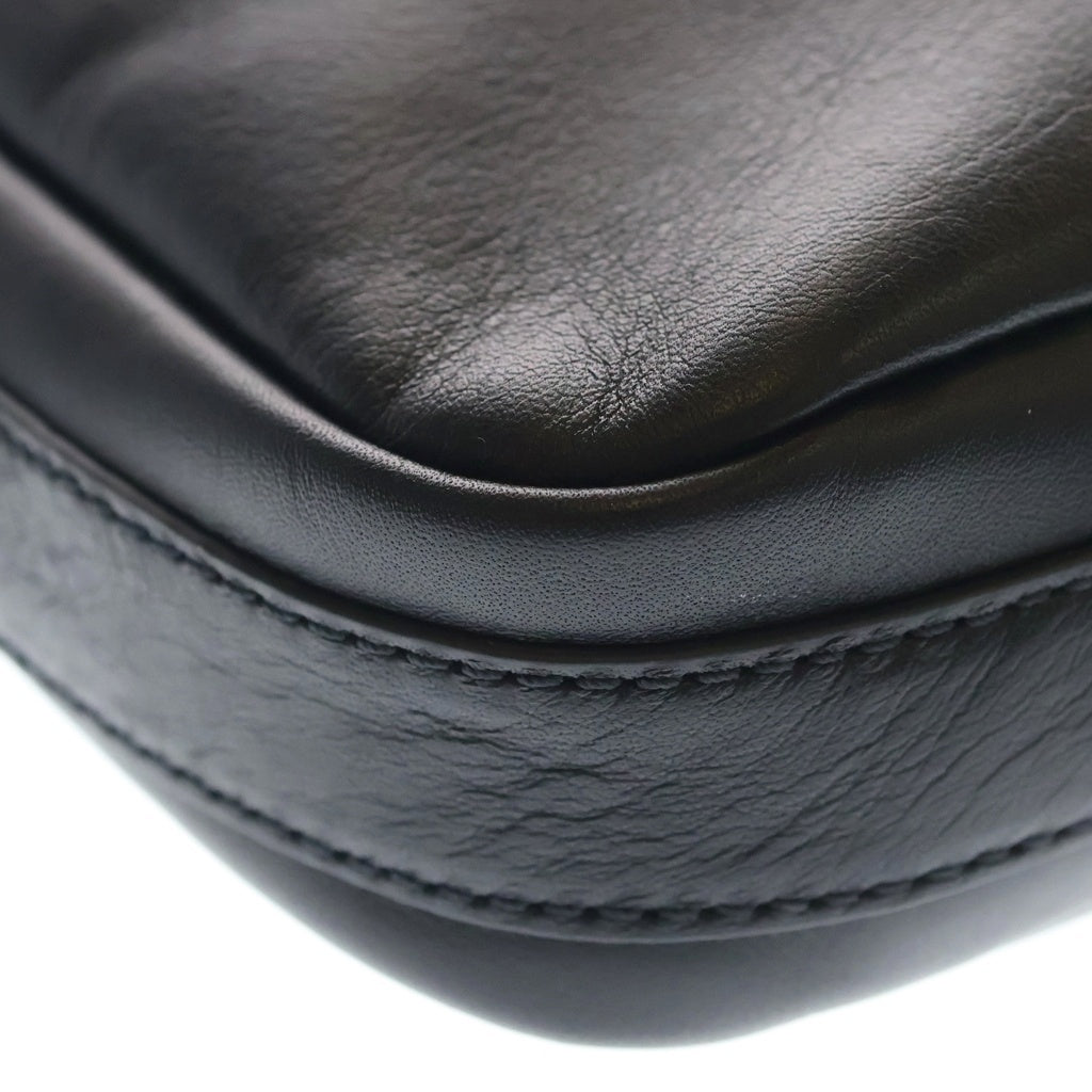 SUPREME(シュプリーム) 25SS ×NIKE Leather Shoulder Bag ナイキ ロゴ刺繍 レザーショルダーバッグ ブラック