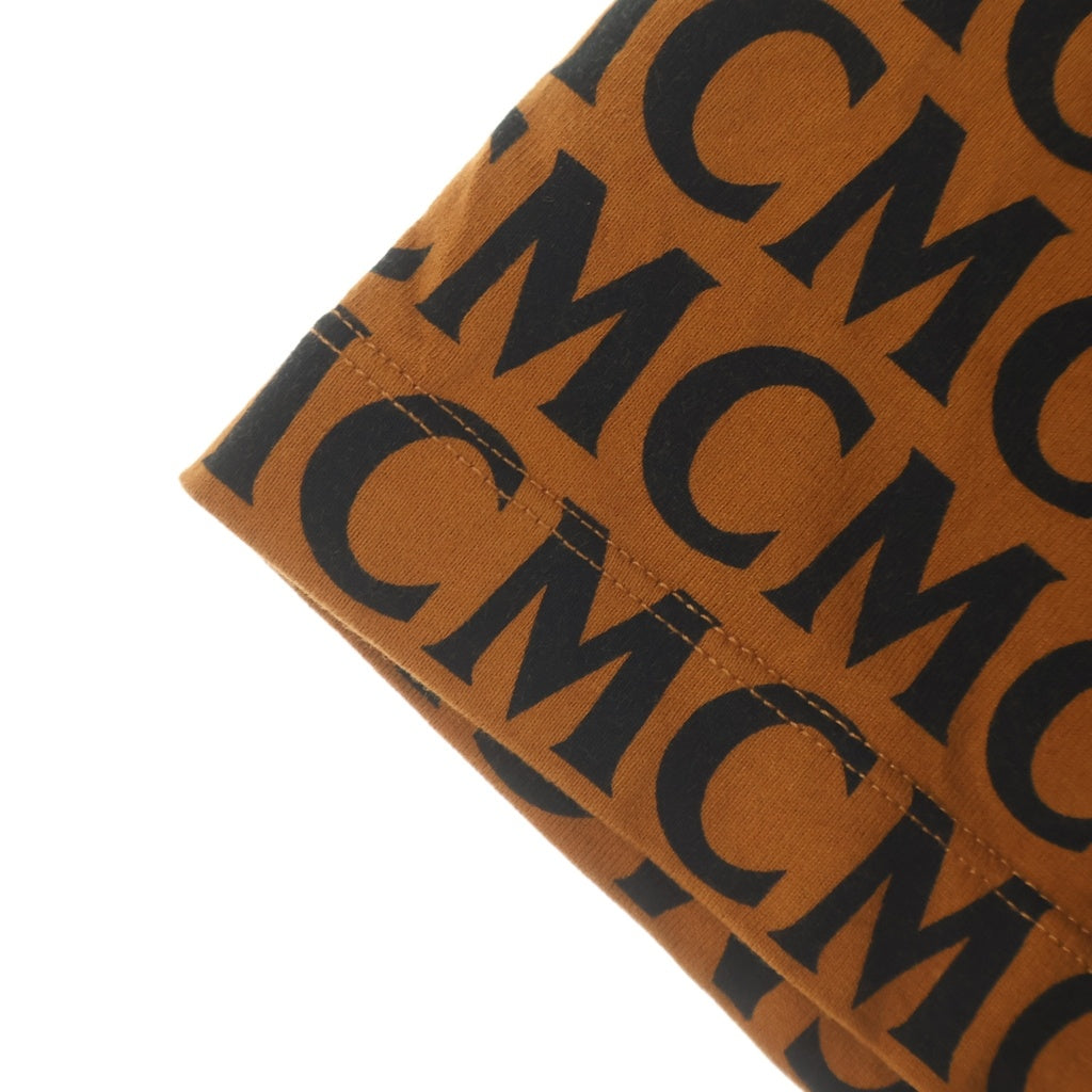 MCM(エム シー エム) Monogram Print T-shirt モノグラムプリント 総柄 リンガー 半袖Tシャツ カットソー ブラウン