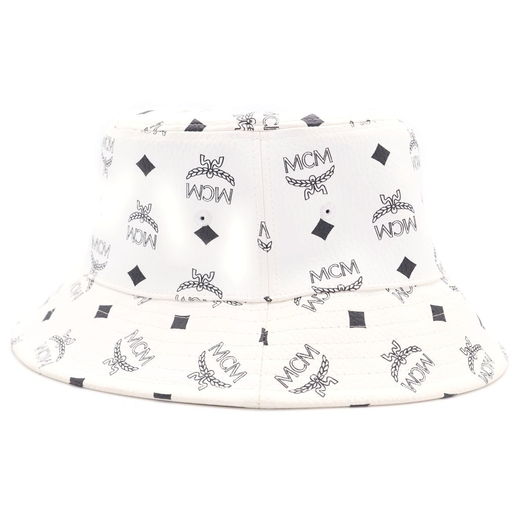 MCM(エム シー エム) PVC Patterned Bucket Hat ロゴプリント パターンドバケットハット ホワイト