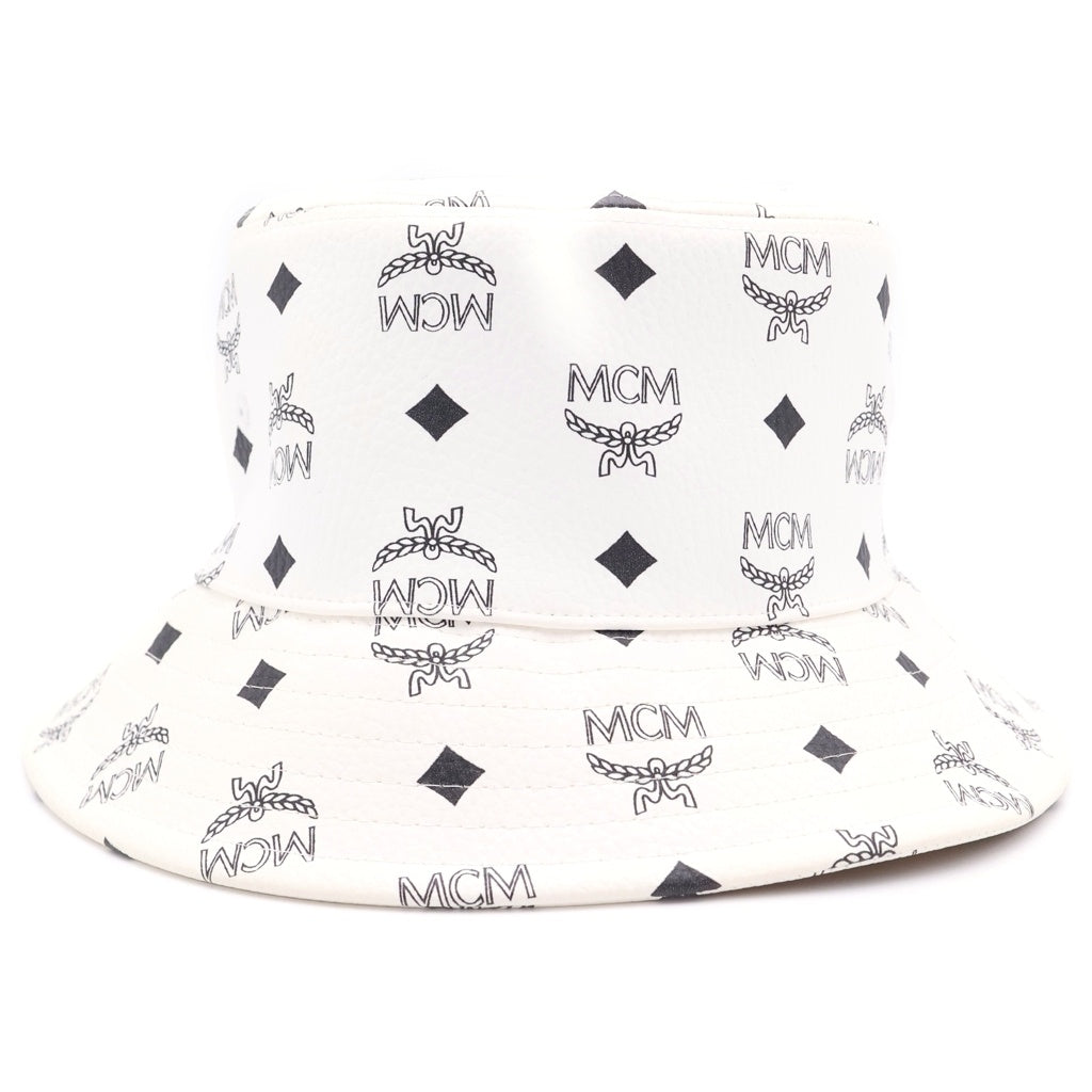 MCM(エム シー エム) PVC Patterned Bucket Hat ロゴプリント パターンドバケットハット ホワイト