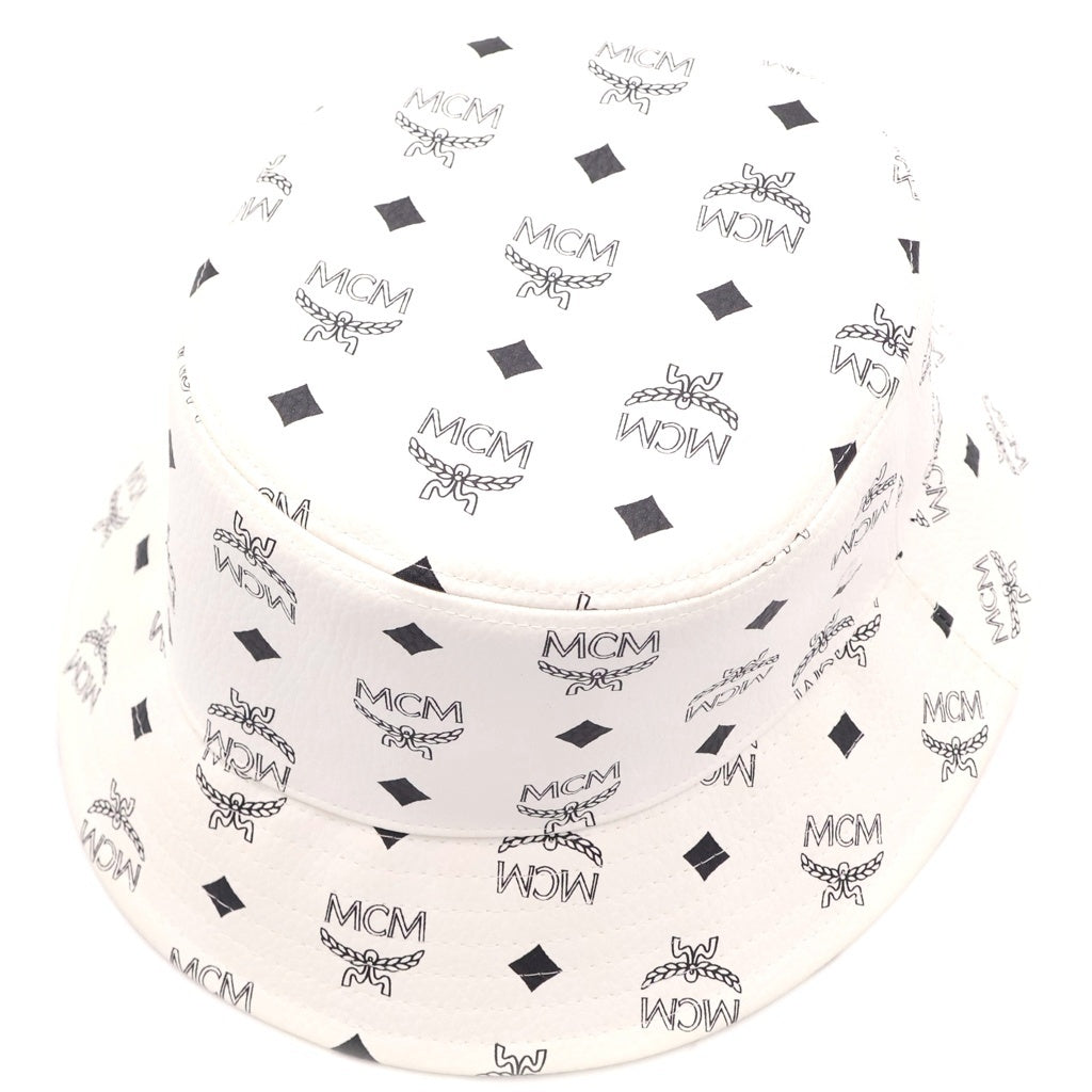 MCM(エム シー エム) PVC Patterned Bucket Hat ロゴプリント パターンドバケットハット ホワイト