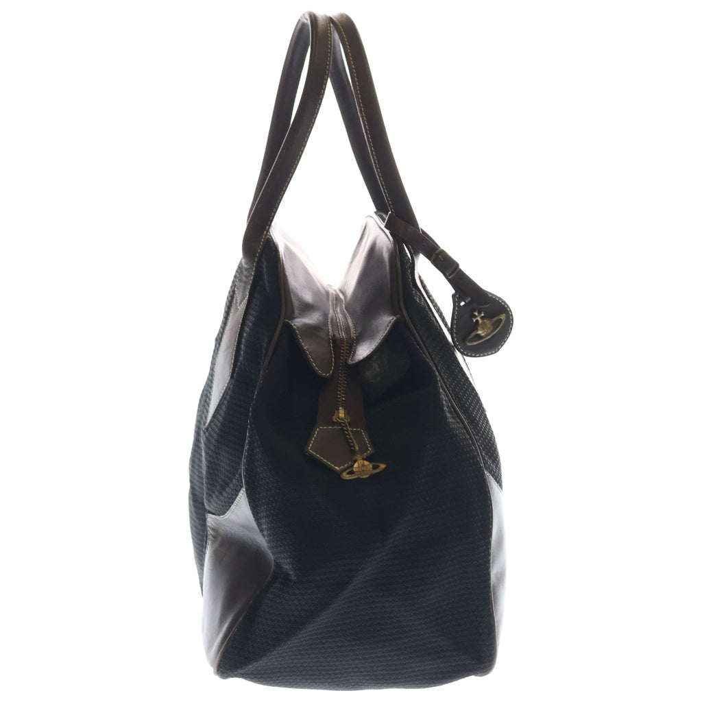 Vivienne Westwood(ヴィヴィアンウエストウッド) Yasmine ゴールドトーン オーブエンブレム ヤスミン ボストンバッグ ブラウン レディース