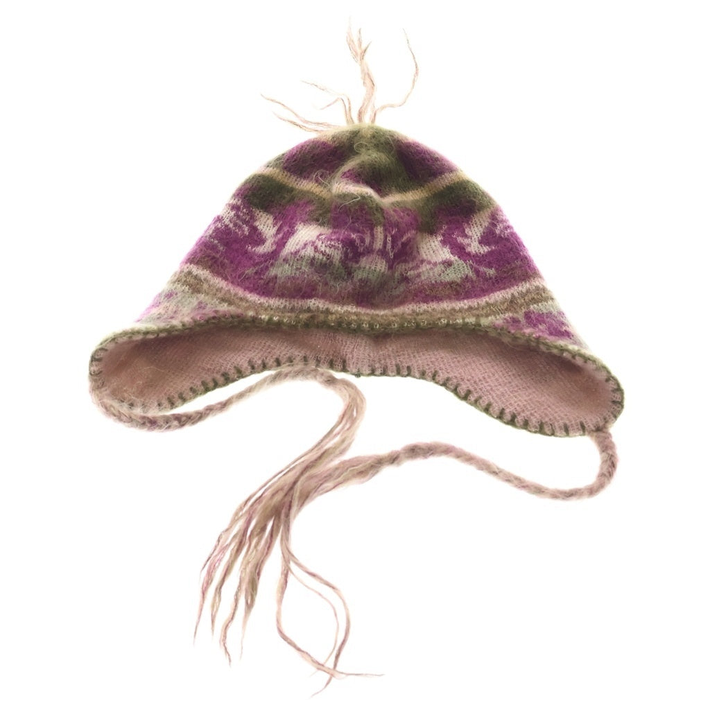 Vivienne Westwood(ヴィヴィアンウエストウッド) Pink Knitted Earmuff Hat フリンジ イヤーマフ ニット帽 マルチ