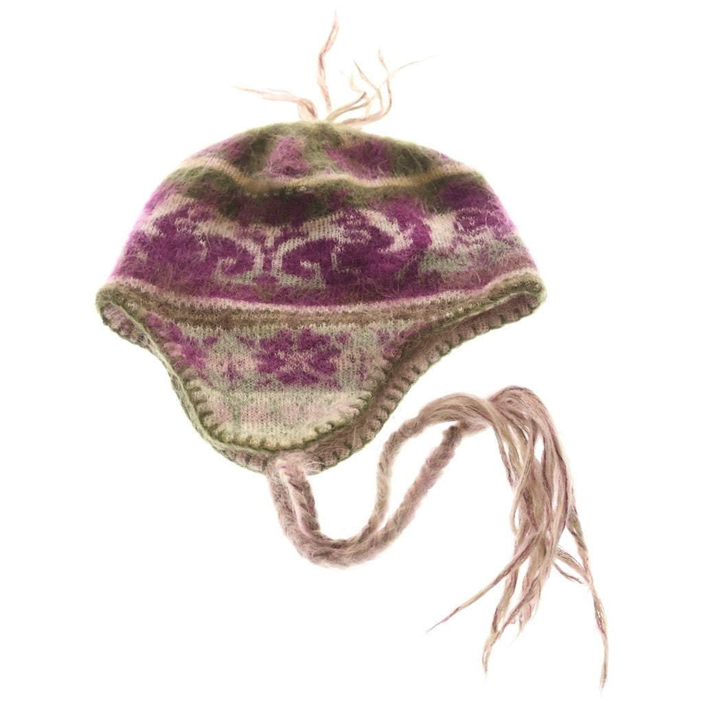 Vivienne Westwood(ヴィヴィアンウエストウッド) Pink Knitted Earmuff Hat フリンジ イヤーマフ ニット帽 マルチ