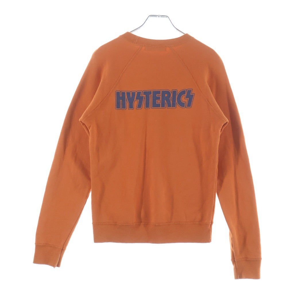 HYSTERIC GLAMOUR(ヒステリックグラマー) Fuck Up TV Graphic Sweat Shirt ファックアップ グラフィック クルーネック スウェットシャツ オレンジ レディース