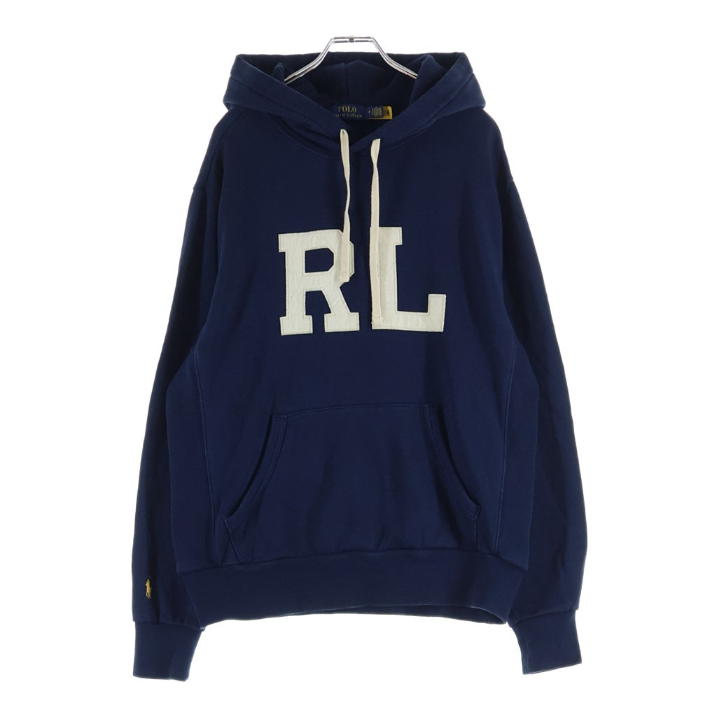 POLO RALPH LAUREN(ポロラルフローレン) フロント RLアップリケロゴプリント プルオーバーパーカー フーディー ネイビー