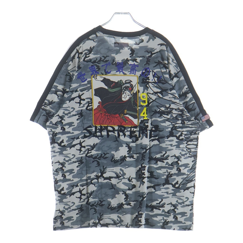 SUPREME(シュプリーム) 25AW Crane S/S Top カモ総柄 クレーン フロントロゴ刺繍 半袖Tシャツ カットソー グレー