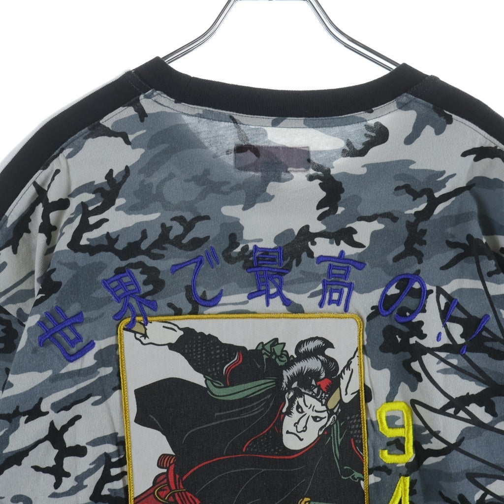 SUPREME(シュプリーム) 25AW Crane S/S Top カモ総柄 クレーン フロントロゴ刺繍 半袖Tシャツ カットソー グレー