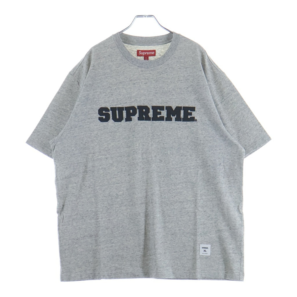SUPREME(シュプリーム) 25AW Collegiate Applique S/S Top カレジエイトアップリケ フロントロゴ刺繍 半袖Tシャツ カットソー グレー