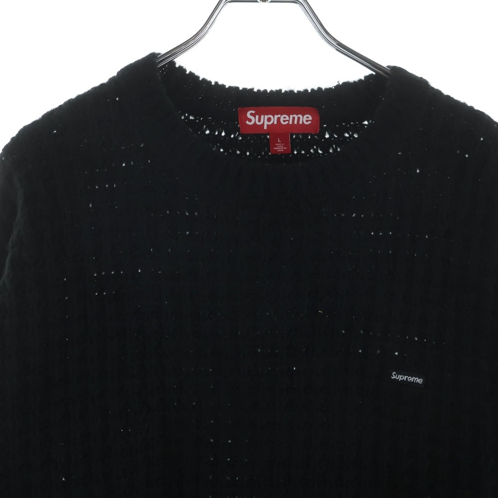 SUPREME(シュプリーム) 25AW Washed Small Box Logo Waffle Sweater ウォッシュドスモールボックスロゴ ワッフルセーター ブラック