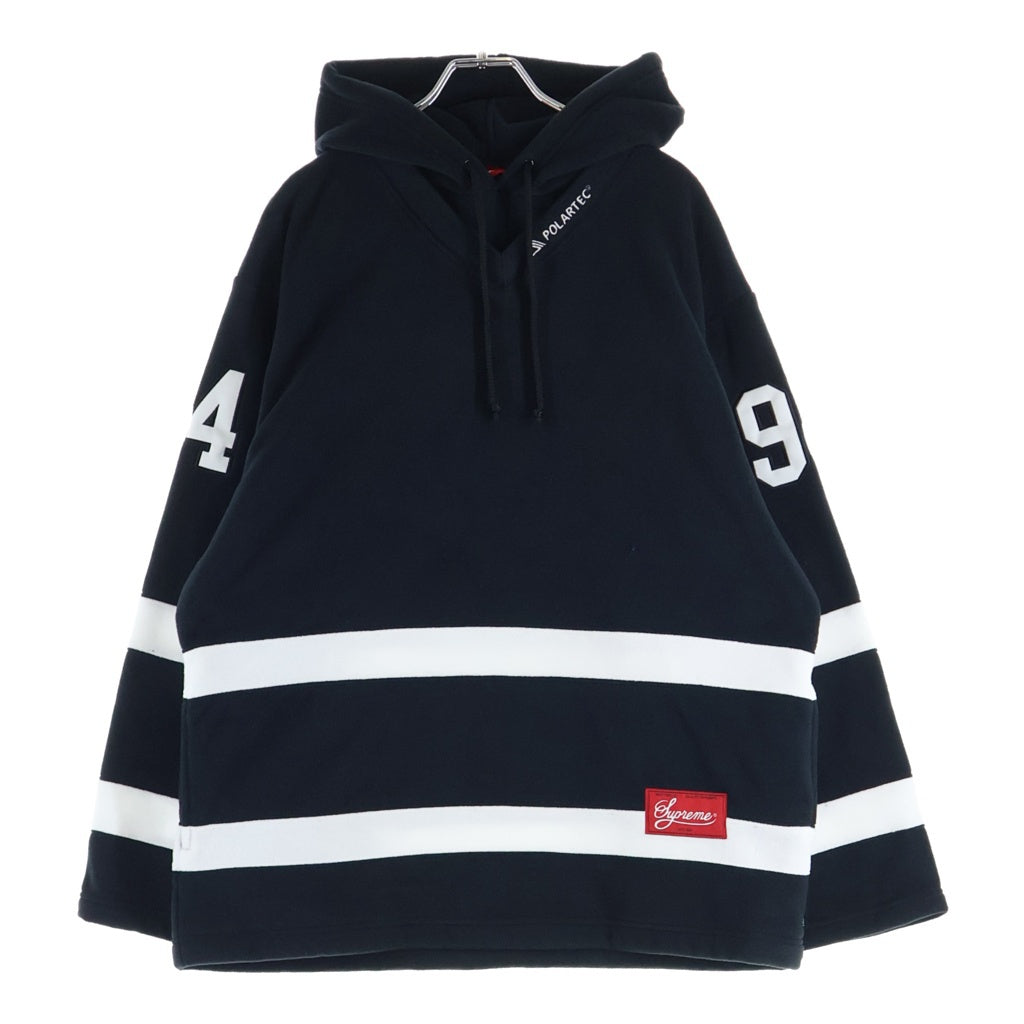 SUPREME(シュプリーム) 25AW Polartec Hooded Hockey Jersey ポーラテック フーデッド ホッケージャージ パーカー ブラック