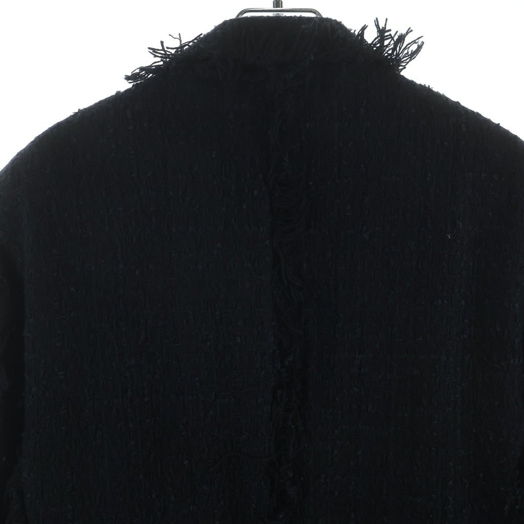 BALMAIN(バルマン) Logo Patch Tweed Blazer ロゴワッペン ツイード 袖チェーン装飾 ブレザー ジャケット ブラック S8H7010T338B