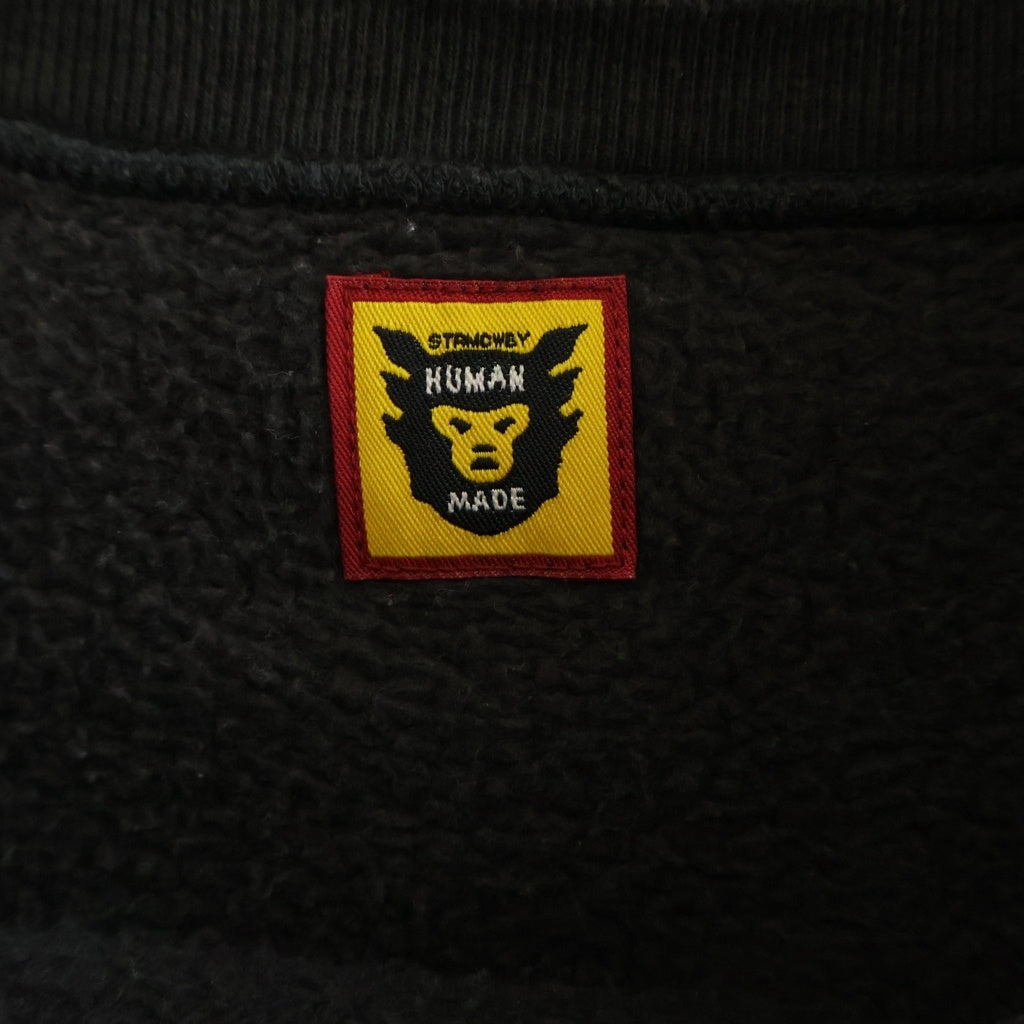 HUMAN MADE(ヒューマンメイド) 24AW Classic Crewneck クラシック ロゴプリント クルーネック スウェットトレーナー ブラック HM28CS045