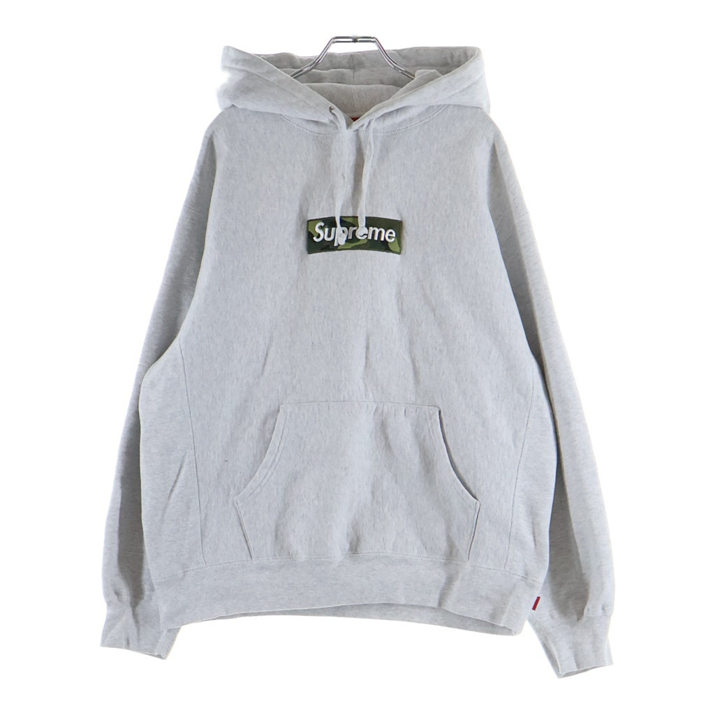 SUPREME(シュプリーム) 23AW Box Logo Hooded sweatshirt 迷彩柄 ボックスロゴデザイン フーデッド プルオーバースウェットパーカー グレー