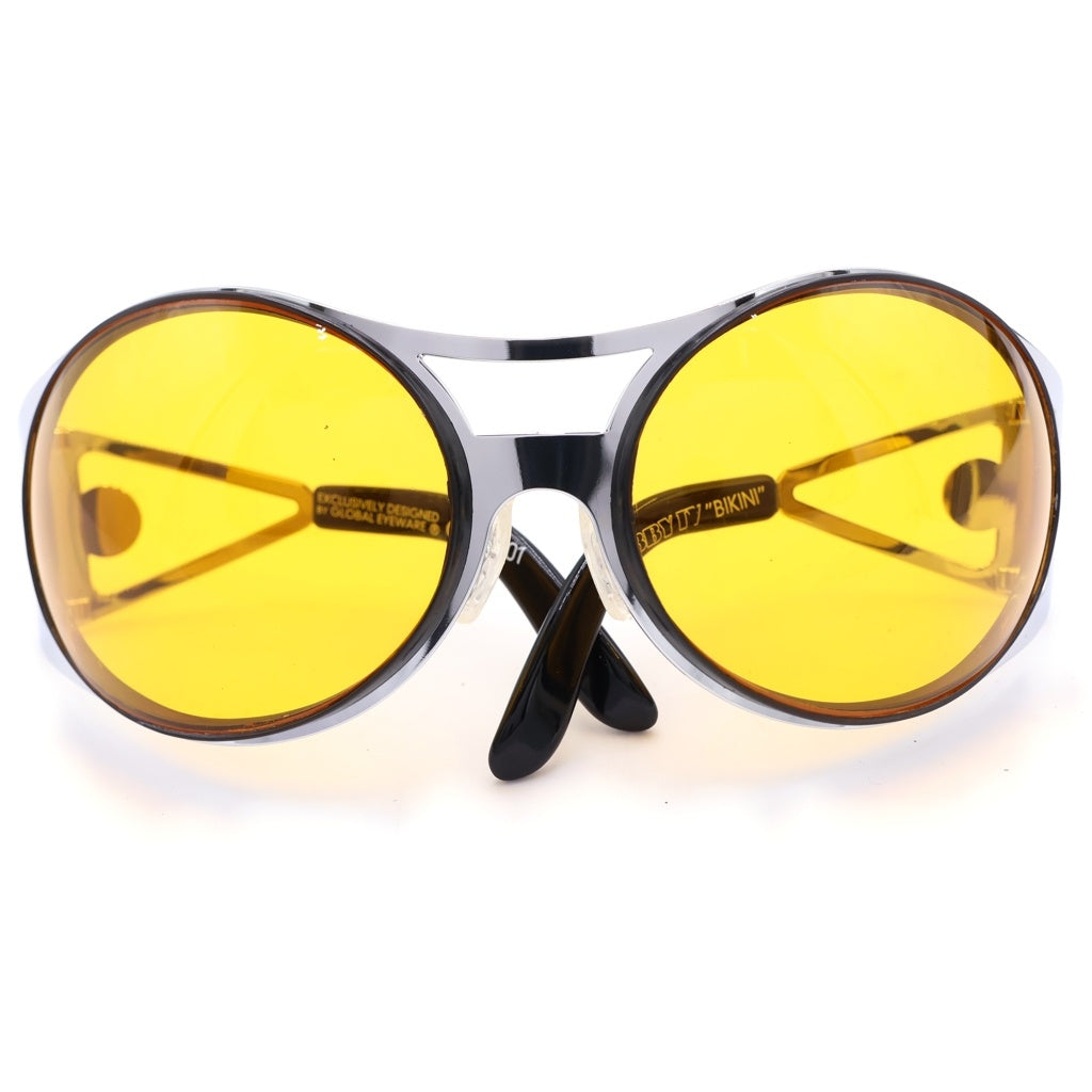 NO BRAND ノーブランド GLOBAL EYEWARE(グローバルアイウェア) BT001 メタルフレーム サングラス 眼鏡 アイウェア シルバー/イエロー NO BRAND(ノーブランド) GLOBAL EYEWARE(グローバルアイウェア) BT001