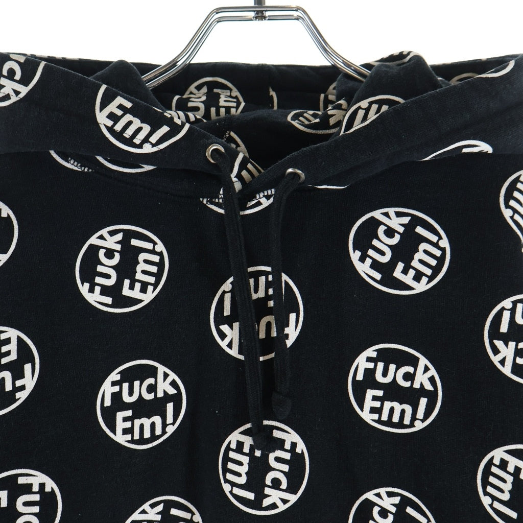 SUPREME(シュプリーム) 14AW FUCK EM! Pullover ファック 総柄 プルオーバーパーカー フーディー ブラック