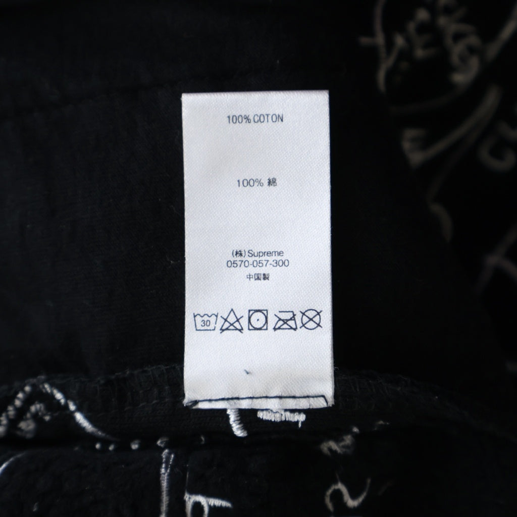 SUPREME(シュプリーム) 19SS × Gonz Embroidered Map Sweatshort マークゴンザレス エンブロイダード マップ 地図柄 スウェットショーツ ハーフパンツ ブラック