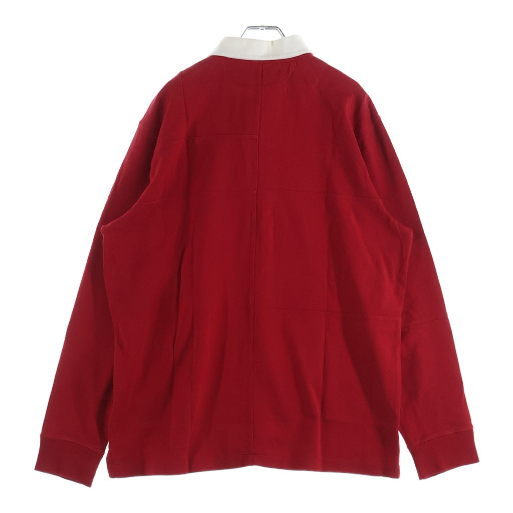 Palace Skateboards(パレススケートボーズ) 18AW × Polo Ralph Lauren pieced Rugby ポロラルフローレン パッチワーク ラガー長袖シャツ レッド