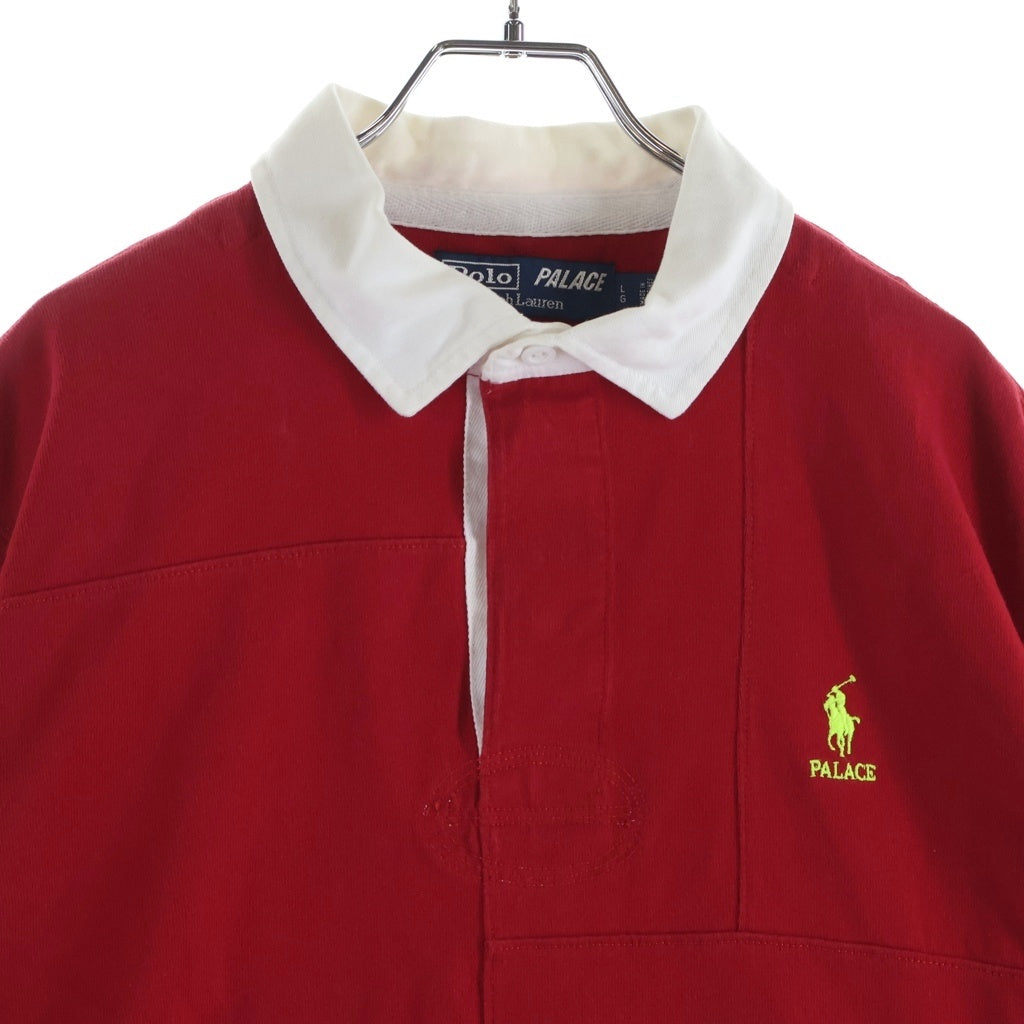 Palace Skateboards(パレススケートボーズ) 18AW × Polo Ralph Lauren pieced Rugby ポロラルフローレン パッチワーク ラガー長袖シャツ レッド
