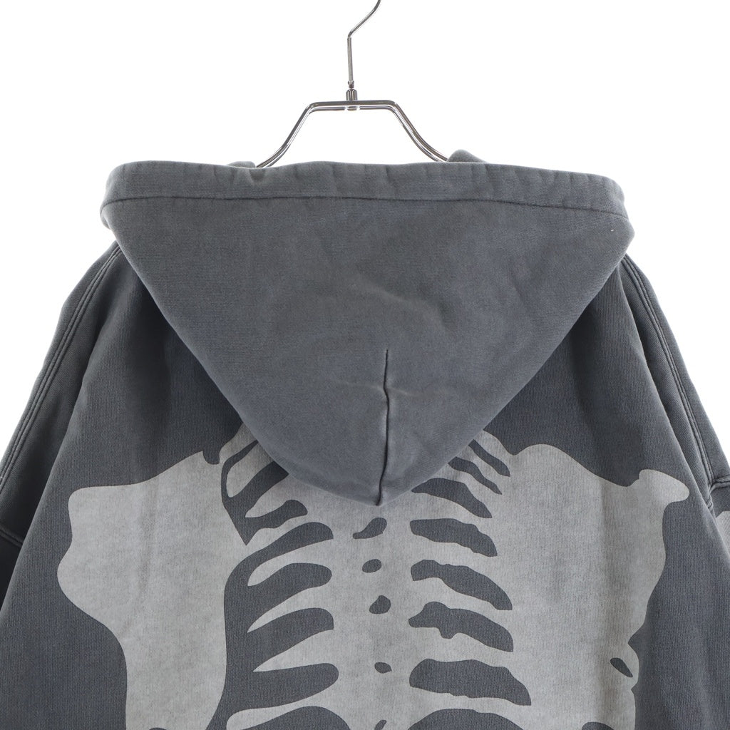 VANSON(バンソン) 50th ANNIVERSARY BONE ZIP HOODIE 50周年記念 ボーン ジップアップ プルオーバースウェットパーカー グレー