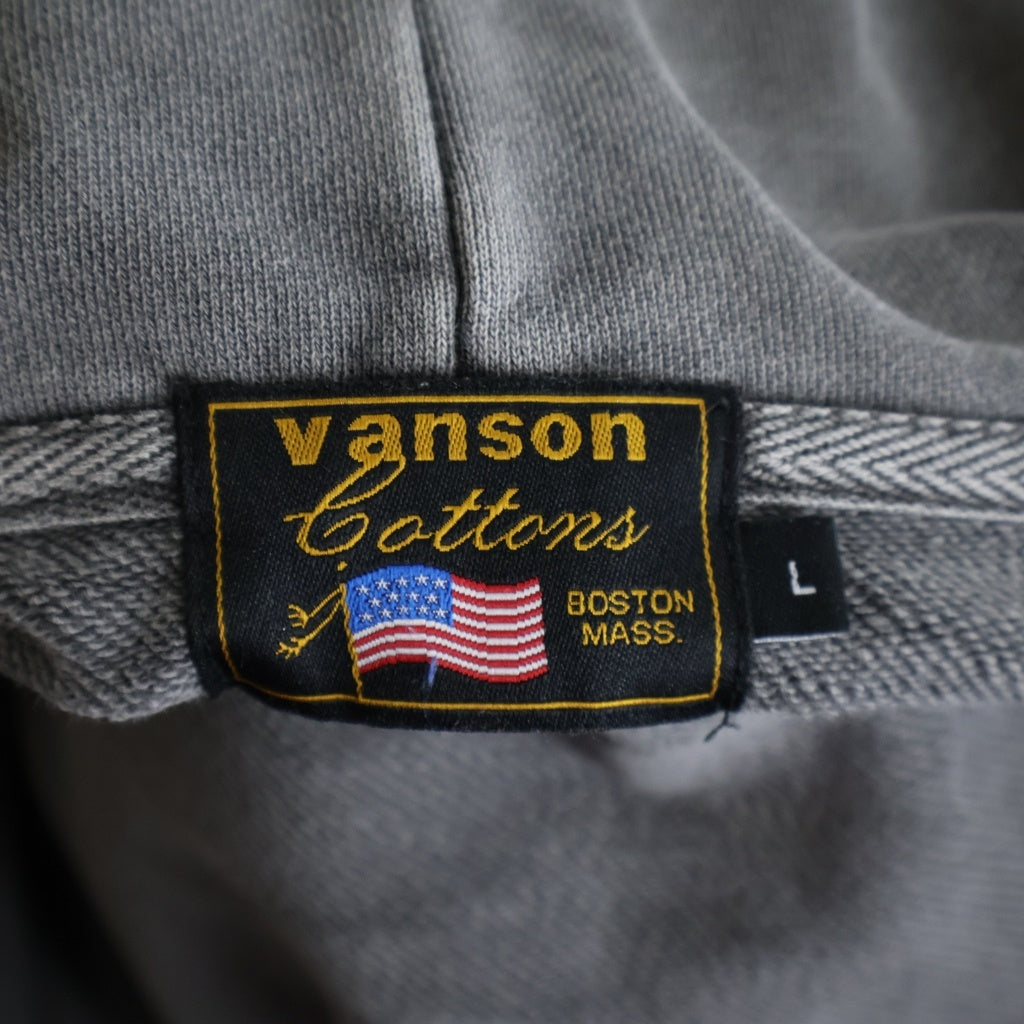 VANSON(バンソン) 50th ANNIVERSARY BONE ZIP HOODIE 50周年記念 ボーン ジップアップ プルオーバースウェットパーカー グレー